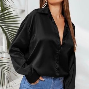 Satin button up brand new